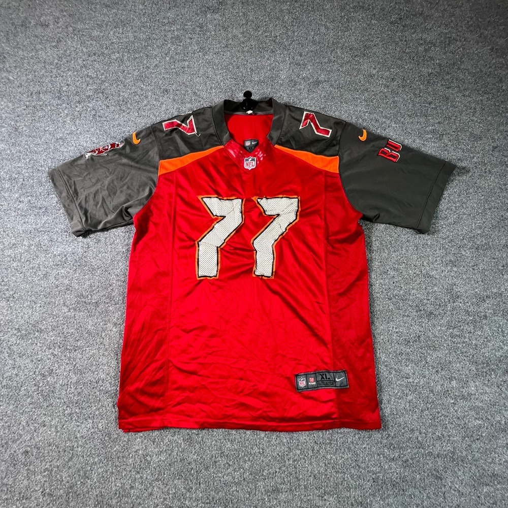 Nike Tampa Bay Buccaneers #77 Team NFL Jersey Mens XL Red Sports V-Neck Pullover